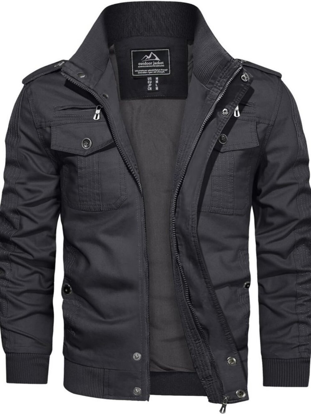 Stylish Men's Military Jacket | Casual Workwear Coat with Multi Pockets